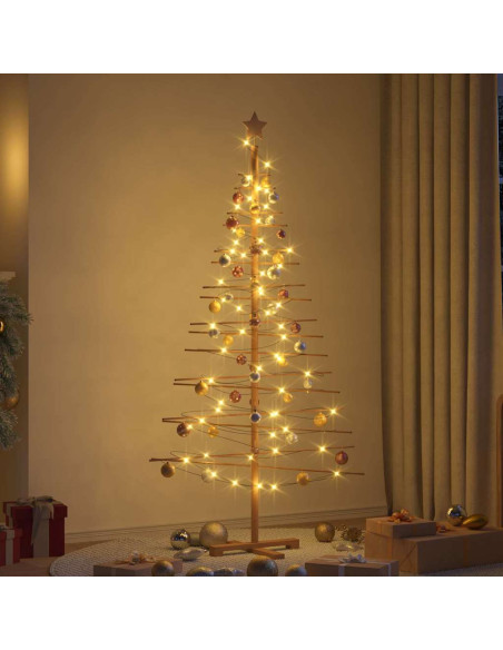 Albero di Natale in legno con supporto Marrone 180 cm Bambù