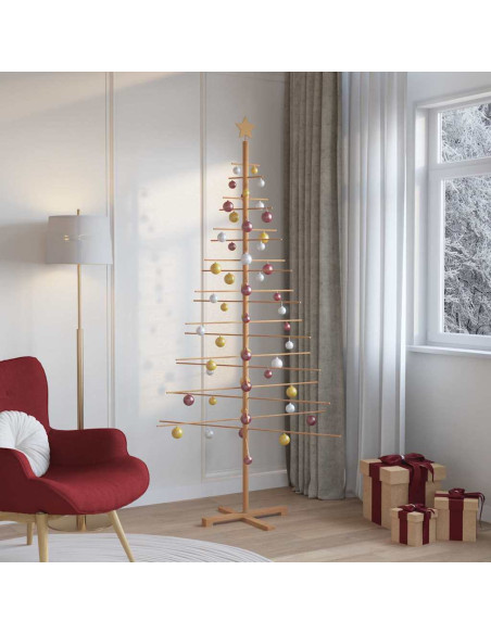 Albero di Natale in legno con supporto Marrone 210 cm Bambù