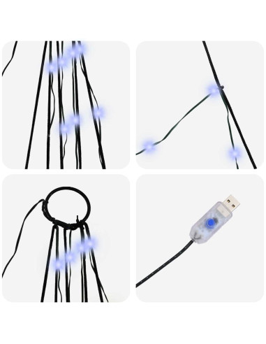 Albero di Natale LED con 112 LED Blu 511 cm Metallo