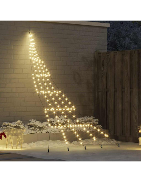 Albero di Natale LED con 168 LED Bianco caldo 511 cm Metallo