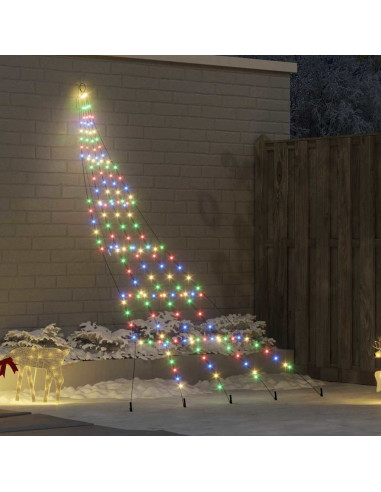 Albero di Natale LED con 168 LED Multicolore 511 cm Metallo