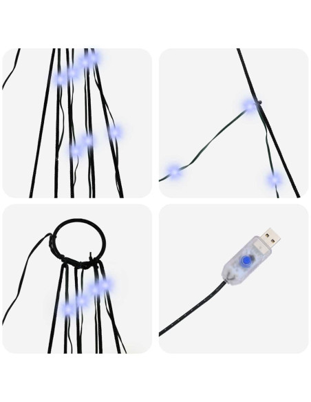 Albero di Natale LED con 168 LED Blu 511 cm Metallo