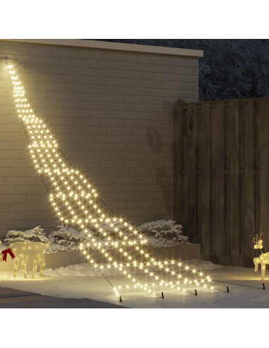 Albero di Natale LED con 276 LED Bianco caldo 511 cm Metallo