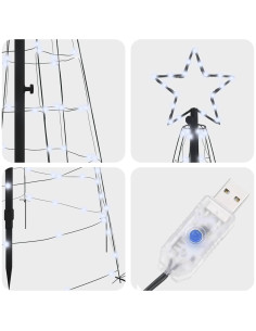 Albero di Natale LED con 390 LED Bianco freddo 250 cm Ferro 2