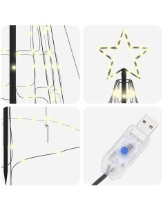 Albero di Natale LED con 800 LED Bianco caldo 400 cm Ferro 2