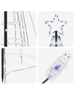 Albero di Natale LED con 800 LED Bianco freddo 400 cm Ferro 2