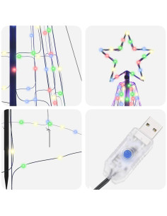 Albero di Natale LED con 800 LED Multicolore 400 cm Ferro 2