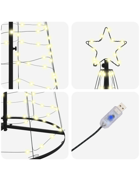 Albero di Natale LED con 800 LED Bianco caldo 400 cm Ferro
