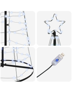 Albero di Natale LED con 800 LED Bianco freddo 400 cm Ferro 2