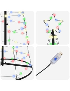 Albero di Natale LED con 800 LED Multicolore 400 cm Ferro 2