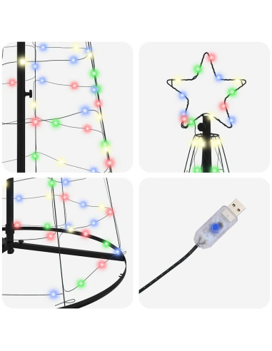 Albero di Natale LED con 800 LED Multicolore 400 cm Ferro