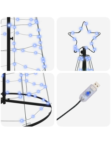 Albero di Natale LED con 800 LED con supporto Blu 400 cm Ferro