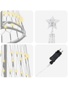Albero di Natale LED Bianco caldo 138.5 x 138.5 x 399 cm 2