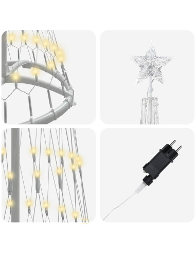 Albero di Natale LED Bianco caldo 138.5 x 138.5 x 399 cm