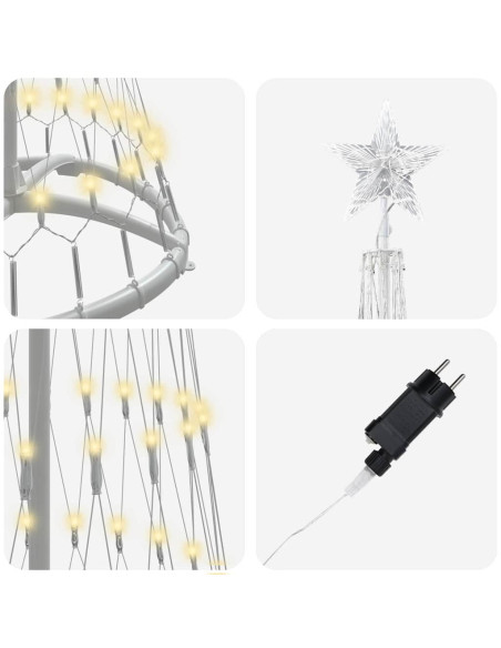 Albero di Natale LED Bianco caldo 138.5 x 138.5 x 399 cm