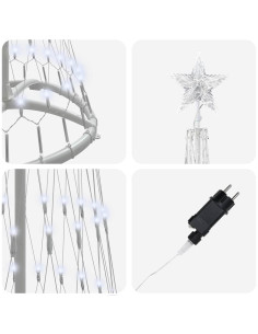 Albero di Natale LED Bianco freddo 138.5 x 138.5 x 399 cm 2