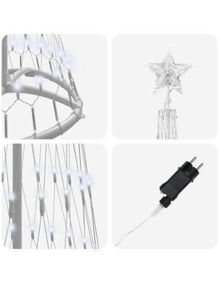 Albero di Natale LED Bianco freddo 138.5 x 138.5 x 399 cm