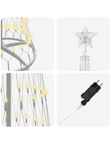 Albero di Natale LED Bianco caldo 138.5 x 138.5 x 399 cm