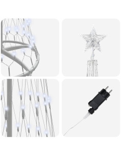 Albero di Natale LED Bianco freddo 138.5 x 138.5 x 399 cm 2