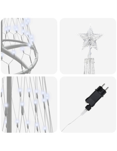Albero di Natale LED Bianco freddo 138.5 x 138.5 x 399 cm