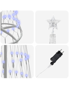 Albero di Natale LED Blu 138.5 x 138.5 x 399 cm Metallo 2