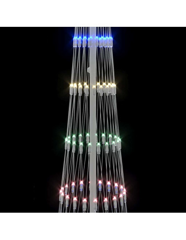 Albero di Natale LED Multicolore 138.5 x 138.5 x 399 cm Metallo