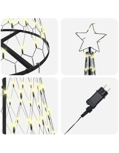 Albero di Natale LED Bianco caldo 138.5 x 138.5 x 399 cm 2