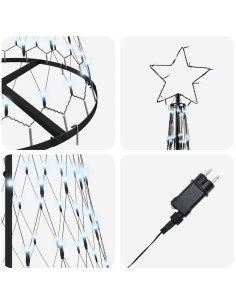 Albero di Natale LED Bianco freddo 138.5 x 138.5 x 399 cm 2