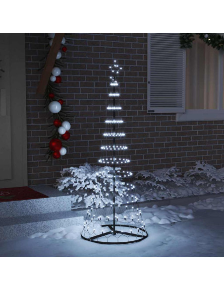 Albero di Natale LED Bianco Freddo 184,5 cm Metallo