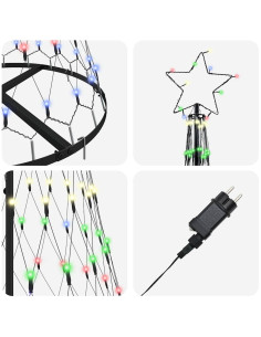 Albero di Natale LED Multicolore 138.5 x 138.5 x 399 cm Metallo 2