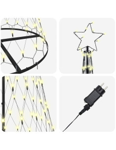 Albero di Natale LED Bianco caldo 138.5 x 138.5 x 399 cm 2
