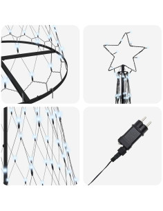 Albero di Natale LED Bianco freddo 138.5 x 138.5 x 399 cm 2