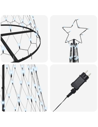 Albero di Natale LED Bianco freddo 138.5 x 138.5 x 399 cm