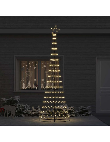 Albero di Natale LED Bianco caldo 302,5 cm Metallo