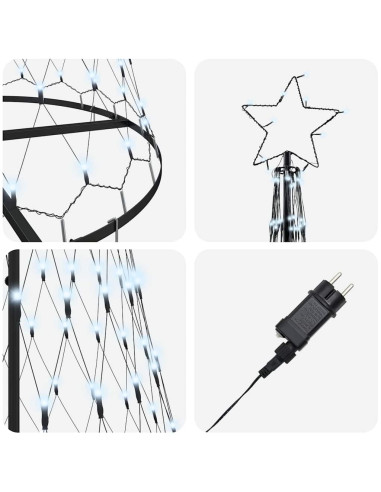 Albero di Natale LED Bianco freddo 138.5 x 138.5 x 399 cm