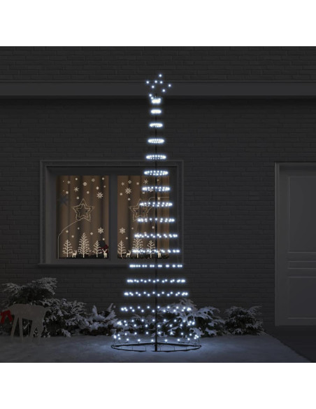 Albero di Natale LED Bianco Freddo 302,5 cm Metallo