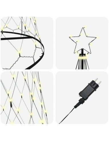 Albero di Natale LED Bianco caldo 138.5 x 138.5 x 399 cm