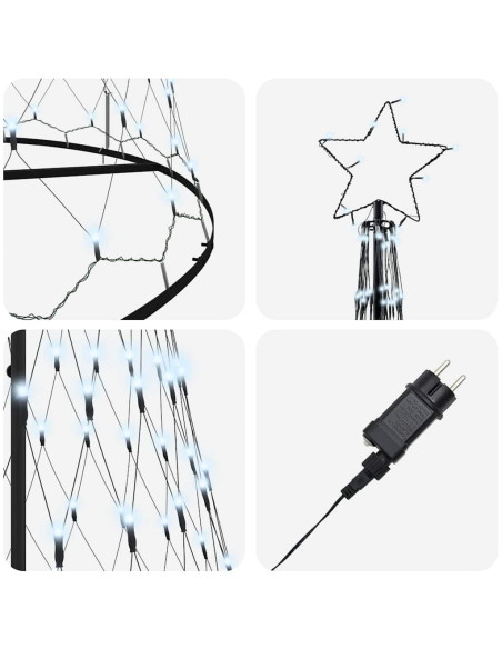 Albero di Natale LED Bianco freddo 138.5 x 138.5 x 399 cm