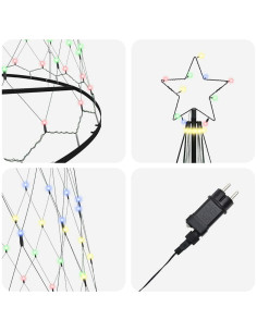 Albero di Natale LED Multicolore 138.5 x 138.5 x 399 cm Metallo 2