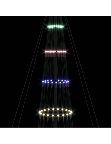 Albero di Natale LED Multicolore 138.5 x 138.5 x 399 cm Metallo