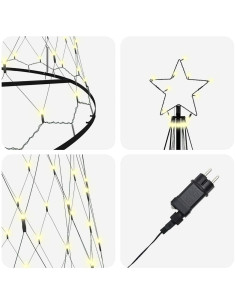 Albero di Natale LED Bianco caldo 138.5 x 138.5 x 399 cm 2