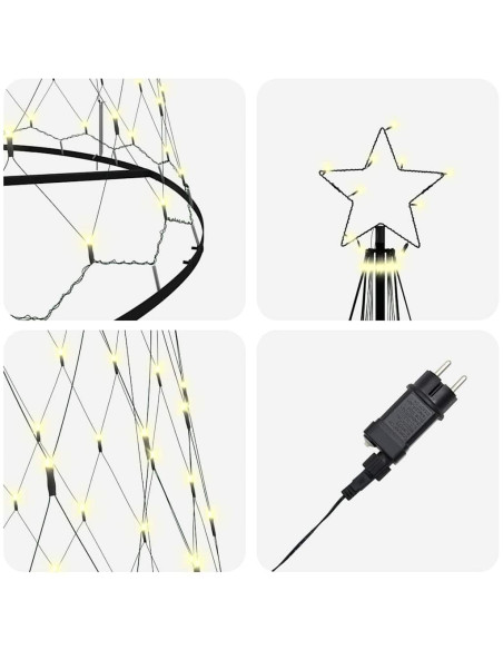 Albero di Natale LED Bianco caldo 138.5 x 138.5 x 399 cm