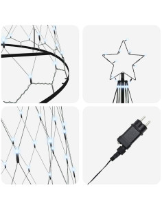 Albero di Natale LED Bianco freddo 138.5 x 138.5 x 399 cm 2