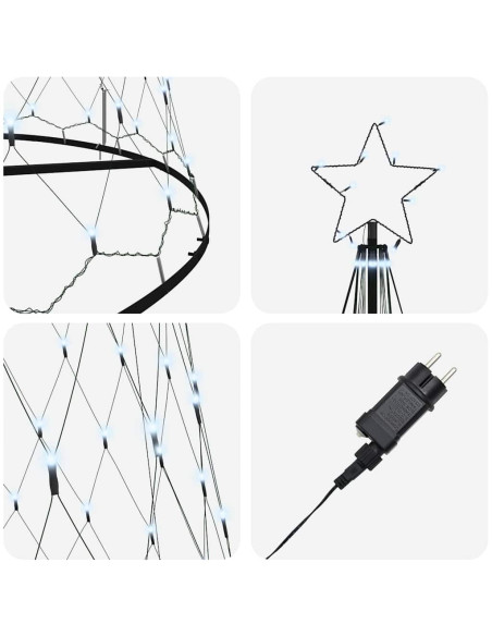 Albero di Natale LED Bianco freddo 138.5 x 138.5 x 399 cm