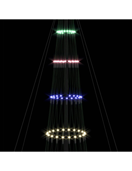 Albero di Natale LED Multicolore 138.5 x 138.5 x 399 cm Metallo