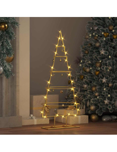 Albero di Natale in metallo con supporto Oro 90 cm