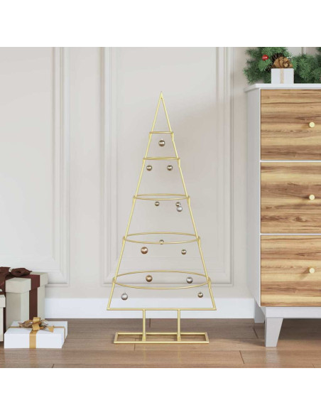 Albero di Natale in metallo con supporto Oro 90 cm