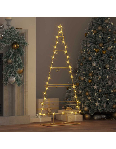 Albero di Natale in metallo con supporto Oro 125 cm