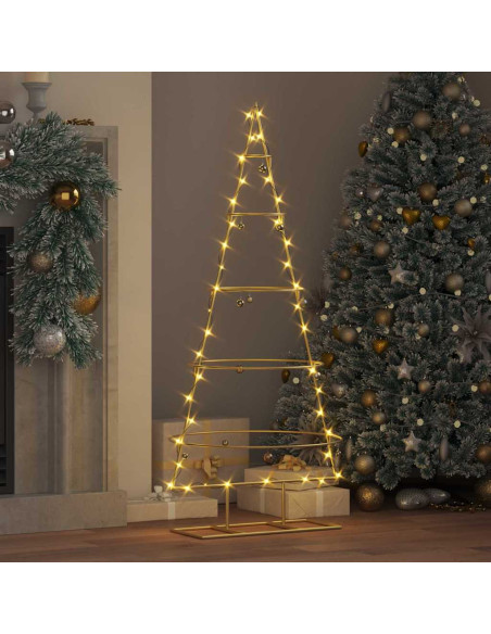 Albero di Natale in metallo con supporto Oro 125 cm
