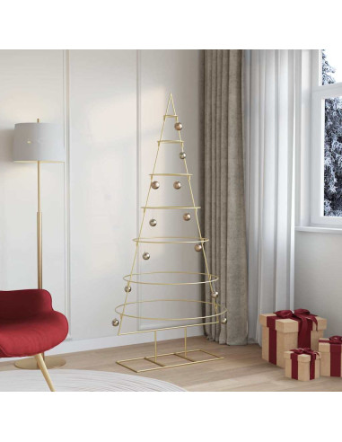 Albero di Natale in metallo con supporto Oro 180 cm